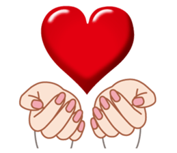 Heart mark & Hand sticker #15137450
