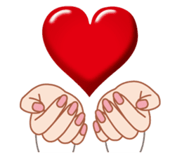 Heart mark & Hand sticker #15137450