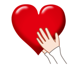 Heart mark & Hand sticker #15137451