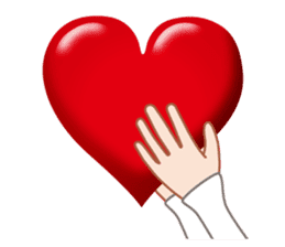 Heart mark & Hand sticker #15137451