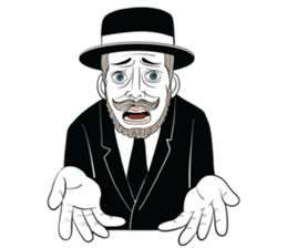 mr. mustache in black suit sticker #15138775