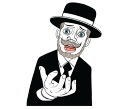 mr. mustache in black suit sticker #15138778