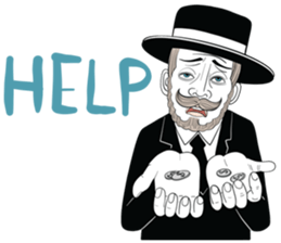 mr. mustache in black suit sticker #15138785