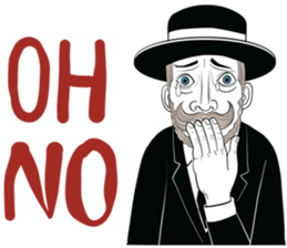 mr. mustache in black suit sticker #15138786