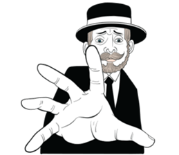 mr. mustache in black suit sticker #15138789