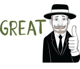 mr. mustache in black suit sticker #15138790