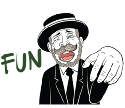 mr. mustache in black suit sticker #15138795