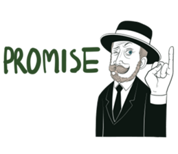 mr. mustache in black suit sticker #15138796