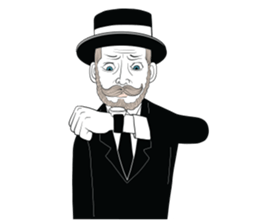 mr. mustache in black suit sticker #15138800