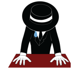 mr. mustache in black suit sticker #15138806