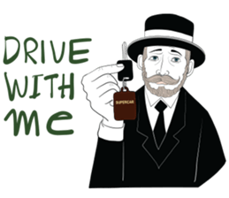 mr. mustache in black suit sticker #15138807