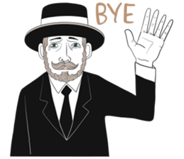 mr. mustache in black suit sticker #15138811