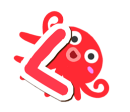 Octopus Sticker (Hiragana version1) sticker #15145515