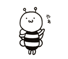 black&white bee sticker #15151276