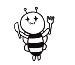 black&white bee sticker #15151280