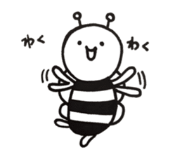 black&white bee sticker #15151282