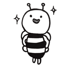 black&white bee sticker #15151283