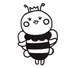 black&white bee sticker #15151288