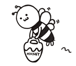 black&white bee sticker #15151289