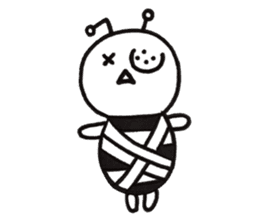 black&white bee sticker #15151290