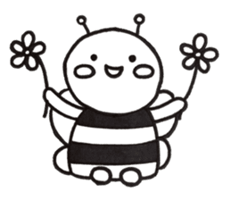 black&white bee sticker #15151296