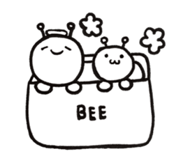 black&white bee sticker #15151297