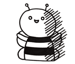 black&white bee sticker #15151300