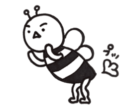 black&white bee sticker #15151302