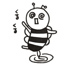 black&white bee sticker #15151313