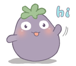 Three little eggplants in English sticker #15157940