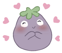Three little eggplants in English sticker #15157942
