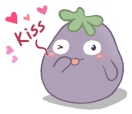 Three little eggplants in English sticker #15157944