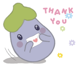 Three little eggplants in English sticker #15157947