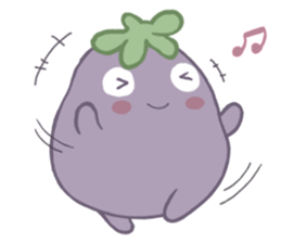 Three little eggplants in English sticker #15157948
