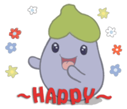 Three little eggplants in English sticker #15157950