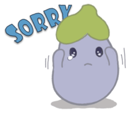 Three little eggplants in English sticker #15157959