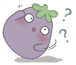 Three little eggplants in English sticker #15157963