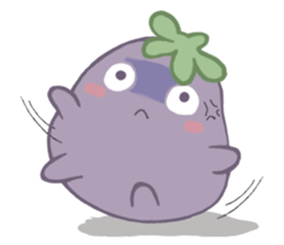 Three little eggplants in English sticker #15157967