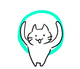 The cat which can play at a background sticker #15498707