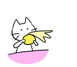 The cat which can play at a background sticker #15498713