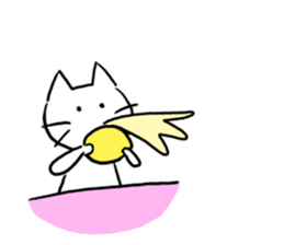 The cat which can play at a background sticker #15498713