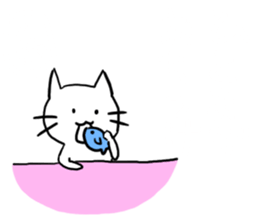 The cat which can play at a background sticker #15498717