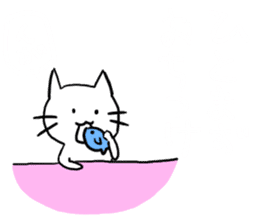 The cat which can play at a background sticker #15498717