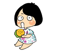 Little Cute and Greedily Floral Skirt sticker #15500379