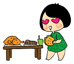 Little Cute and Greedily Floral Skirt sticker #15500405