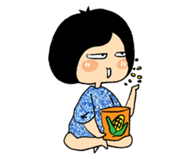 Little Cute and Greedily Floral Skirt sticker #15500414