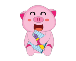 Busy Time The Plump Pink, Animated sticker #15500522