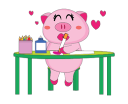 Busy Time The Plump Pink, Animated sticker #15500536