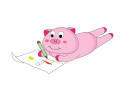 Busy Time The Plump Pink, Animated sticker #15500539