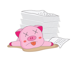 Busy Time The Plump Pink, Animated sticker #15500541